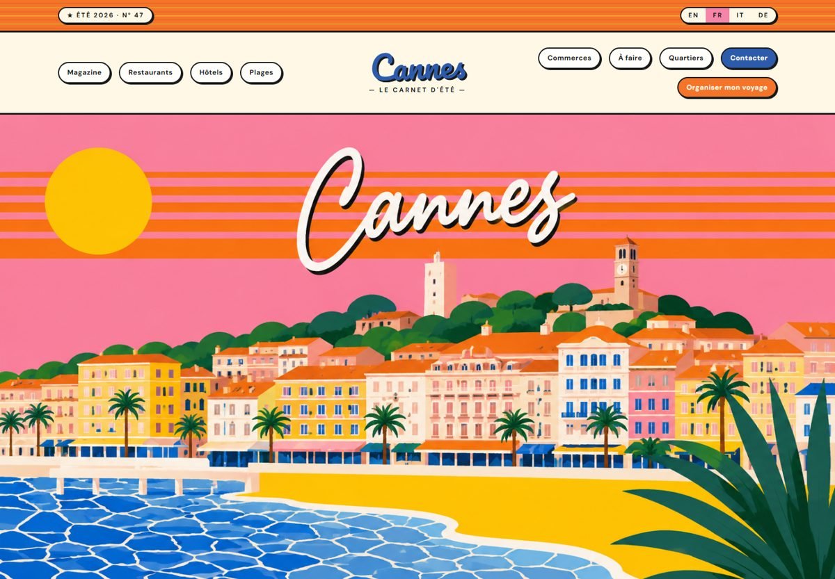 Page d'accueil du site Cannes City